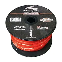 Audiopipe 0 Gauge 100% Copper Series Power Wire - 25 Foot Roll - Red Pvc Outer-J
