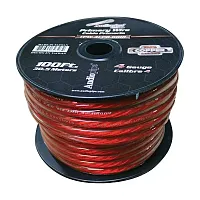 Audiopipe 4 Gauge 100% Copper Series Power Wire - 100 Foot Roll - Red Pvc Outer-