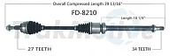 TRAKMOTIVE FD8210 New Cv Axle