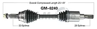 TRAKMOTIVE GM8240 New Cv Axle