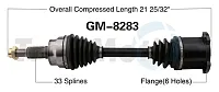 TRAKMOTIVE GM8283 New Cv Axle