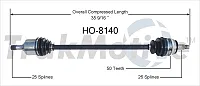 TRAKMOTIVE HO8140 New Cv Axle