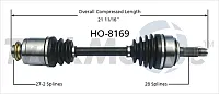 TRAKMOTIVE HO8169 New Cv Axle