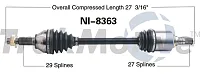 TRAKMOTIVE NI8363 New Cv Axle