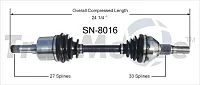 TRAKMOTIVE SN8016 New Cv Axle