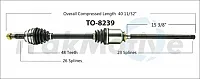 TRAKMOTIVE TO8239 New Cv Axle