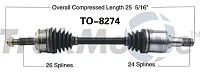 TRAKMOTIVE TO8274 New Cv Axle