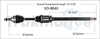 TRAKMOTIVE VO8040 New Cv Axle