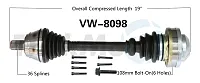 TRAKMOTIVE VW8098 New Cv Axle