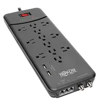 Tripp Lite By Eaton Tlp128Ttusbb 12-Ac Outlet, 2-Usb Port, Telco, And Coax 4,320
