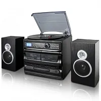 Trexonic 3-Speed Vinyl Turntable Home Stereo System with CD Player, Dual Cassett