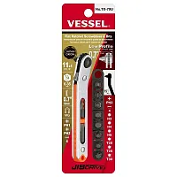Vessel Low-Profile Flat Plate Ratchet Screwdriver Set (15?? Bent-Up Type) No.Tx-
