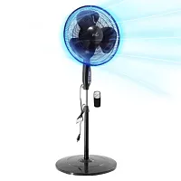 Vie Air 16 Inch 3 Speed Oscillating Stand Fan with Remote Control in Black