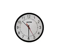 VALCOM V-A2412B 12&quot; Round Clock, Black,Surface Mount,24V
