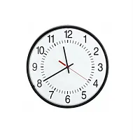 VALCOM V-A2416B 16In Rnd Wired Analog Clock, Black, Sur