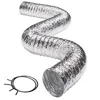 Deflecto Flxc0408 3-Ply 4-In. Class 1 Flexible Aluminum Duct With Spring Clamps