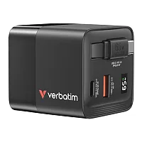 Verbatim 32217 65-Watt Gan Charger With Retractable Cable