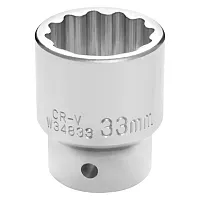 Performance Tool 3/4" Drive 33Mm 12-Point Metric Standard Socket