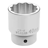 Performance Tool 3/4" Drive 40Mm 12-Point Metric Standard Socket