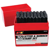 Performance Tool 1/8" Steel Letter/Number Stamp Set (36 Piece)