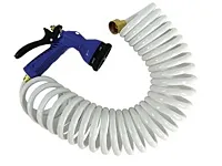 WHITECAP IND P0440 White Coiled Hose W/Nozzle - 15&#039;