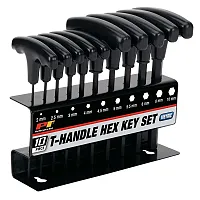 Performance Tool Metric T-Handle Hex Key Set With Storage Tray (10 Piece)