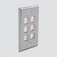 Wavenet SSFP-06P 6 Port Single Gang Stainless Plate