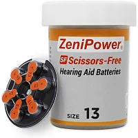 Zenipower Scissors-Free Hearing Aid Batteries | Size 13 (60 Pack) Zp-13Bcr-60