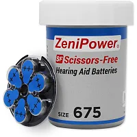 Zenipower Scissors-Free Hearing Aid Batteries | Size 675 (60 Pack) Zp-675Bcr-60
