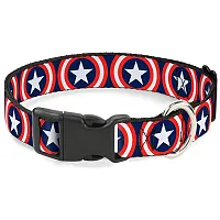 Buckle-Down Buckle-Down Captain America Shield Navy Pet Collar - Medium