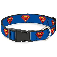 Buckle-Down Buckle-Down Superman Shield Blue Pet Collar - Medium