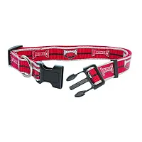 Pet Goods Manufacturing Arkansas Razorbacks Pet Reflective Nylon Collar - Mediu