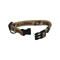 Pet Goods Manufacturing Oklahoma Sooners Pet Reflective Nylon Collar - Medium