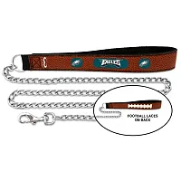 GameWear Philadelphia Eagles Football Leather and Chain Leash - Med