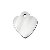 Hillman Group Small Polished Heart ID Tag - Chrome