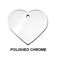 Hillman Group Large Polished Heart ID Tag - Chrome