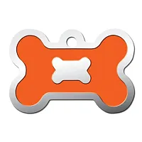 Hillman Group Large Epoxy Filled Bone ID Tag - Neon Orange