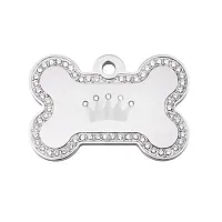 Hillman Group Swarovski Crystal Crown Bone ID Tag - Clear