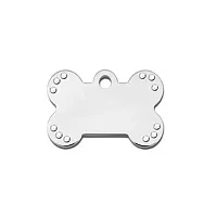 Hillman Group Small Studded Swarovski Crystal Bone ID Tag - Clear