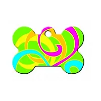 Hillman Group Neon Swirls Bone ID Tag