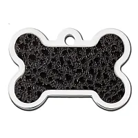 Hillman Group Large Leather Look Inset Bone ID Tag