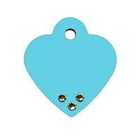 Hillman Group Turquoise Small Heart ID Tag w/ Clear Stones