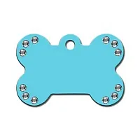 Hillman Group Diva Turquoise Large Bone ID Tag w/ Clear Stones