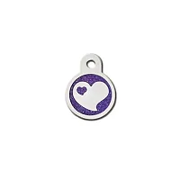 Hillman Group Heart w/ Purple Glitter Epoxy Fill Small Circle ID Tag