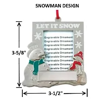 Hillman Group Engraved Picture Frame Ornaments - Snowman
