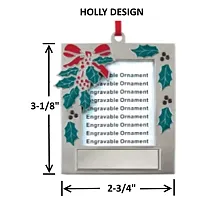 Hillman Group Engraved Picture Frame Ornaments - Holly