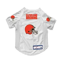 Little Earth Productions Cleveland Browns White Pet Stretch Jersey - Small