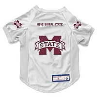 Little Earth Productions Mississippi State Bulldogs White Pet Stretch Jersey - 