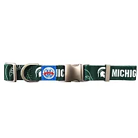 Little Earth Productions Michigan State Spartans Premium Pet Nylon Collar - Med