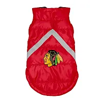 Little Earth Productions Chicago Blackhawks Pet Puffer Vest - Small